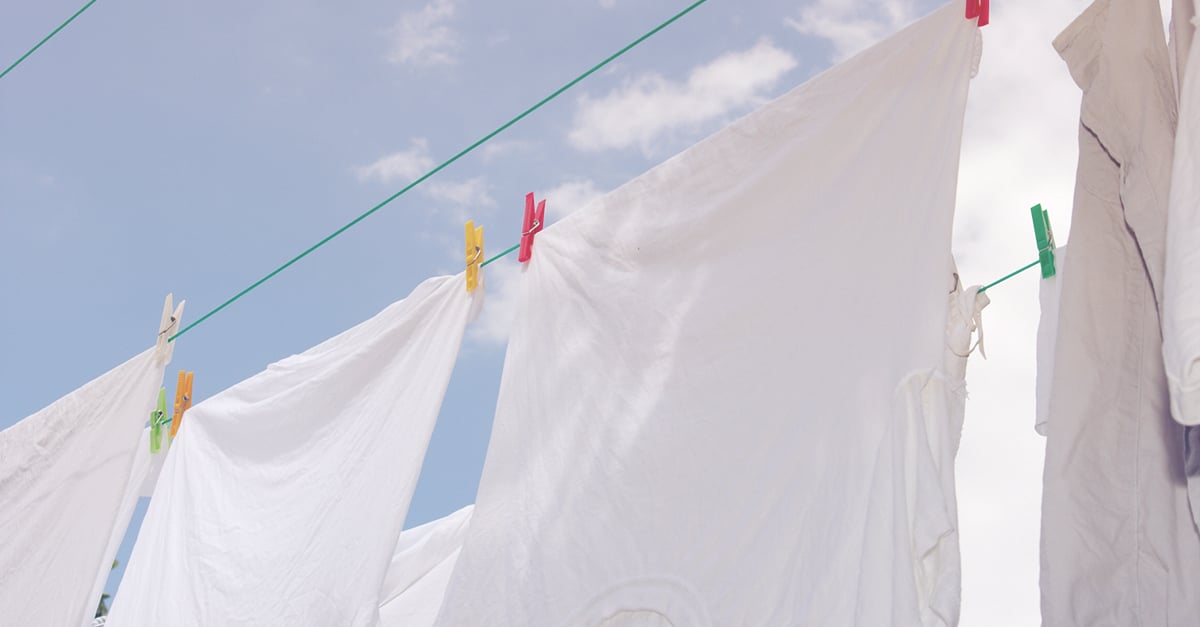 laundry hanging on the line to dry